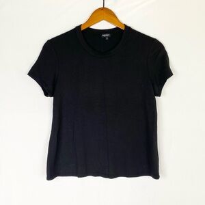 Bleusalt The Perfect T in Black Crewneck Hip Length Casual Classic Soft Stretchy